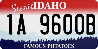 ID license plate 1A9600B