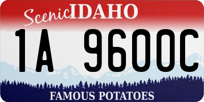 ID license plate 1A9600C