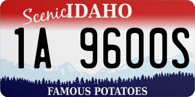 ID license plate 1A9600S