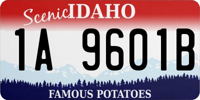 ID license plate 1A9601B