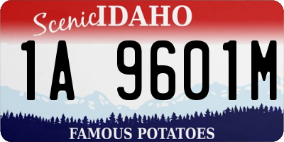 ID license plate 1A9601M
