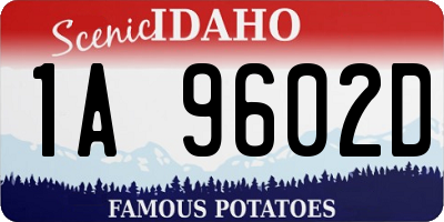 ID license plate 1A9602D