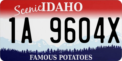 ID license plate 1A9604X