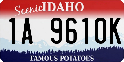 ID license plate 1A9610K