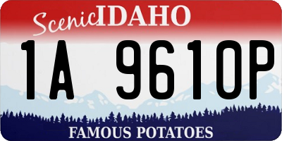 ID license plate 1A9610P