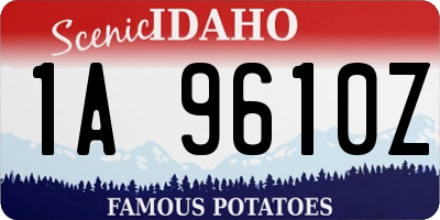 ID license plate 1A9610Z