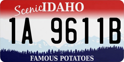 ID license plate 1A9611B
