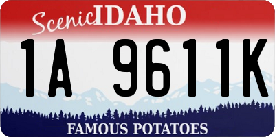 ID license plate 1A9611K