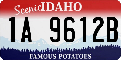 ID license plate 1A9612B