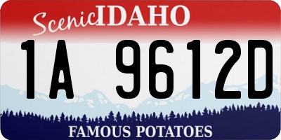 ID license plate 1A9612D
