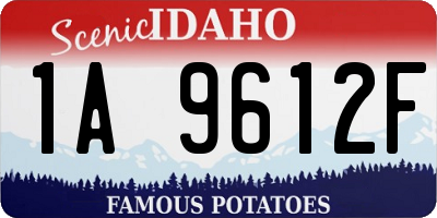 ID license plate 1A9612F