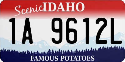 ID license plate 1A9612L
