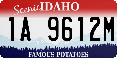 ID license plate 1A9612M