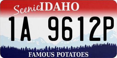 ID license plate 1A9612P
