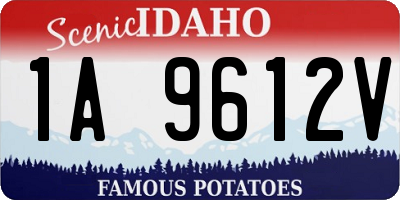 ID license plate 1A9612V