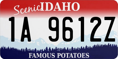 ID license plate 1A9612Z