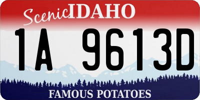 ID license plate 1A9613D