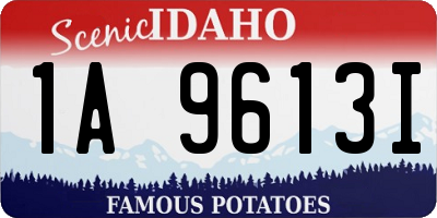 ID license plate 1A9613I
