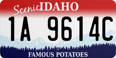 ID license plate 1A9614C