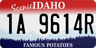 ID license plate 1A9614R