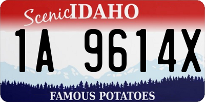 ID license plate 1A9614X