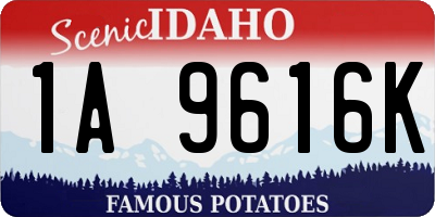 ID license plate 1A9616K