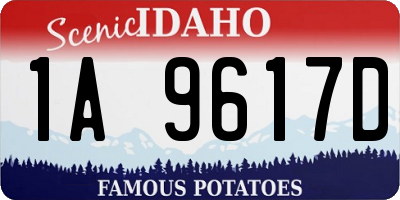 ID license plate 1A9617D