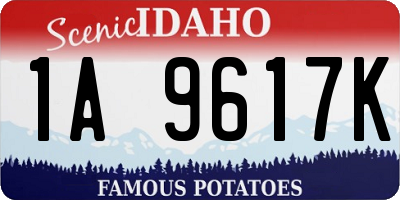 ID license plate 1A9617K