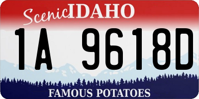 ID license plate 1A9618D