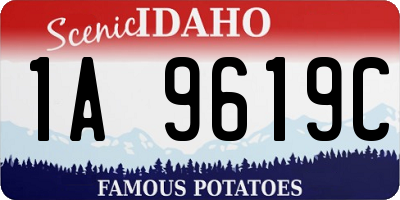 ID license plate 1A9619C