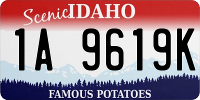 ID license plate 1A9619K