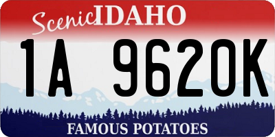 ID license plate 1A9620K