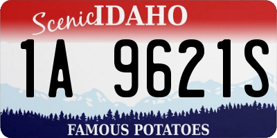 ID license plate 1A9621S
