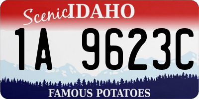 ID license plate 1A9623C