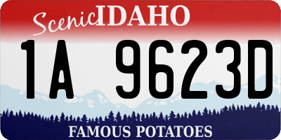 ID license plate 1A9623D