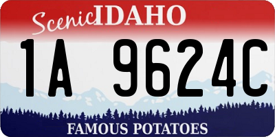 ID license plate 1A9624C