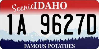 ID license plate 1A9627D