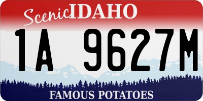 ID license plate 1A9627M