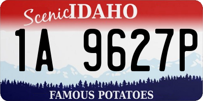 ID license plate 1A9627P