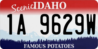 ID license plate 1A9629W