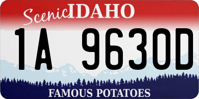 ID license plate 1A9630D
