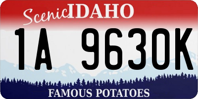 ID license plate 1A9630K