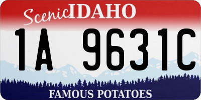 ID license plate 1A9631C