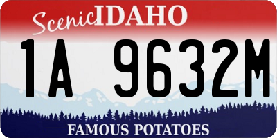 ID license plate 1A9632M