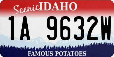 ID license plate 1A9632W