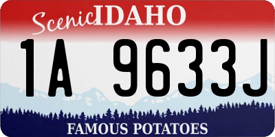 ID license plate 1A9633J