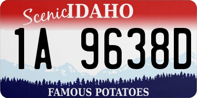 ID license plate 1A9638D