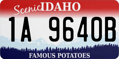 ID license plate 1A9640B