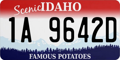 ID license plate 1A9642D