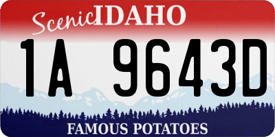 ID license plate 1A9643D